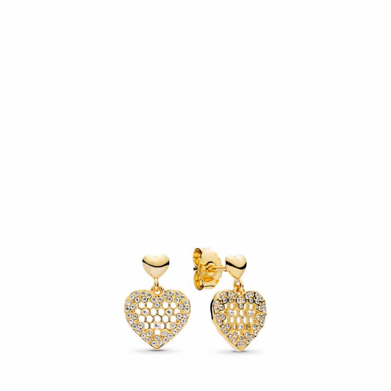 Pandora Australia Shine™ Honeycomb Lace Dangle Earrings - 18ct Gold Plated | DLYSTF501